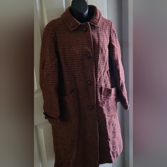 Harris Tweed women's coat jacket multicolor 100% Virgin Scottish Wool L - Picture 7 of 12